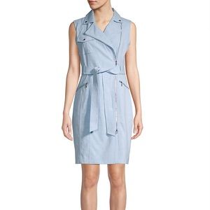 Calvin Klein Women's Tied Moto Zip Sheath Dress